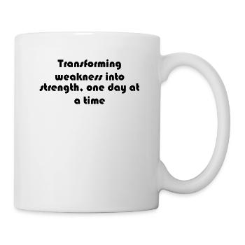 Fitness - Transforming weakness into strength, - Mug - white - Right