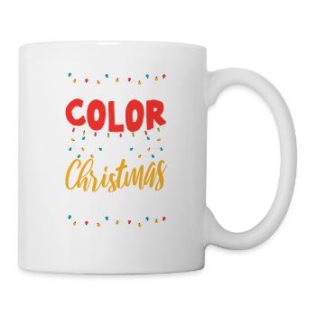 Meine Lieblingsfarbe ist Weihnachtsbeleuchtung - Tasse - Weiß - Rechts