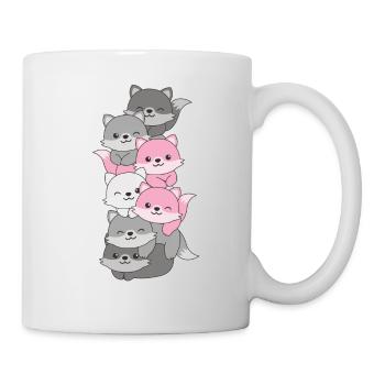 Demigirl Flag Pride LGBTQ Cute Fox Stack - Mug - white - Right