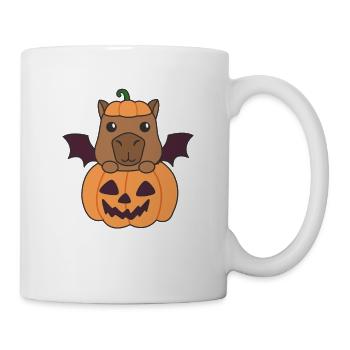 Capybara Happy Halloween Kürbis Fledermaus Kostüm - Tasse - Weiß - Rechts