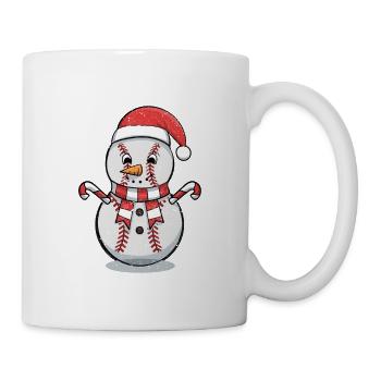Snowman Baseball Winter X-Mas Holiday Cool - Mug - white - Right