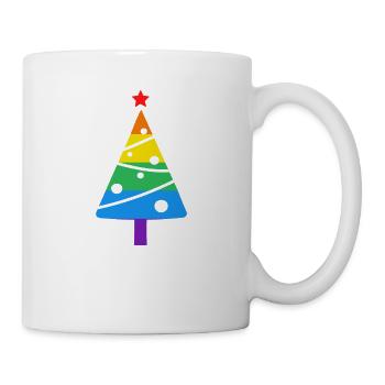 LGBT-Q Stolz Regenbogenfahne Homosexuell Weihnacht - Tasse - Weiß - Rechts