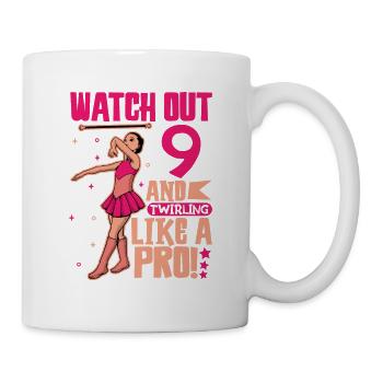 I'm 9 - Girl Twirling - Mug - white - Right
