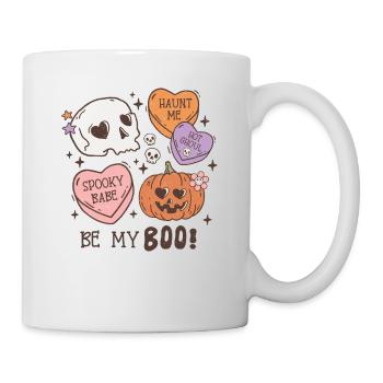 Retro Halloween Creepy Pumpkin and Skull - Mug - white - Right