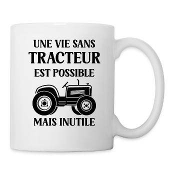 tracteur - Mug blanc - blanc - Droite