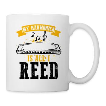 Mundharmonika Instrument und Mundharmonika - Tasse - Weiß - Rechts