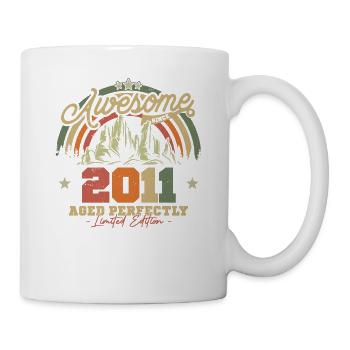 Vintage Geburtstagsgeschenk 2011, 12/13 Jahre - Tasse - Weiß - Rechts