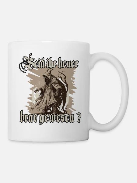 Krampus Shirt Symbol des Weihnachtsgrauens - Tasse - Weiß