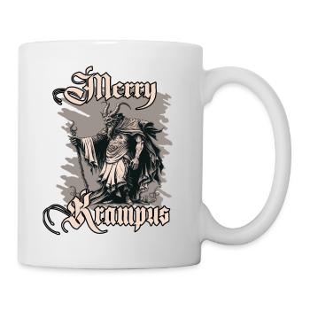 Horror Krampus T-Shirt Böser Weihnachtsbrauch - Tasse - Weiß - Rechts