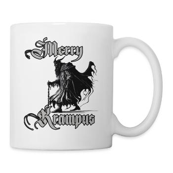 Horror Krampus T-Shirt Süddeutsch Weihnachtsmann - Tasse - Weiß - Rechts