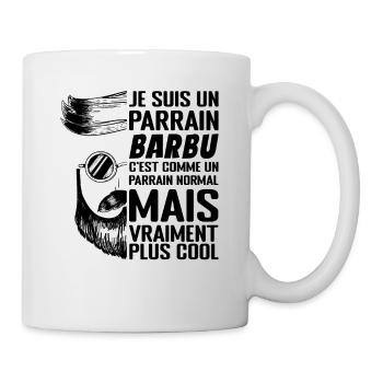 Parrain Barbu Qui Déchire Idée Cadeau Parrain Cool - Mug blanc - blanc - Droite