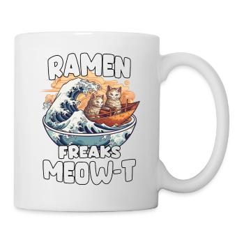 Kawaii Neko and Kanagawa wave for ramen fans. - Mug - white - Right