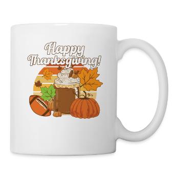 Happy Thanksgiving Tis The Season Pumpkin Spice - Tasse - Weiß - Rechts