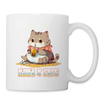 Anime Kawaii just a girl who loves Boba and Cats - Tasse - Weiß - Rechts