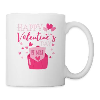 Happy Valentine's Day Be Mine Cute Herzen V-Day - Tasse - Weiß - Rechts