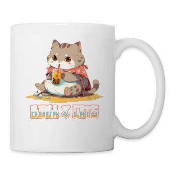 Boba and Cats Katze die Bubble Tee Mädchen Anime - Tasse - Weiß - Rechts