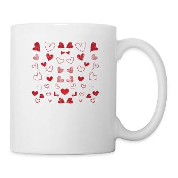 Herzen Muster Valentinstag Niedliche Liebe V-Day - Tasse - Weiß - Rechts