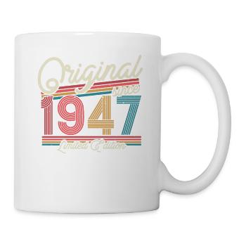 Geburtstagsgeschenk 1947 Jahrgang - Tasse - Weiß - Rechts