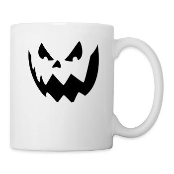 Spooky Jack O'Lantern Halloween Kürbis-Gesicht - Tasse - Weiß - Rechts