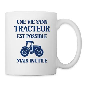 tracteur - Mug blanc - blanc - Droite