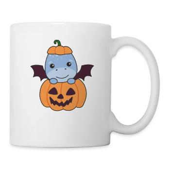 Dino Happy Halloween Pumpkin Bat Costume - Mug - white - Right
