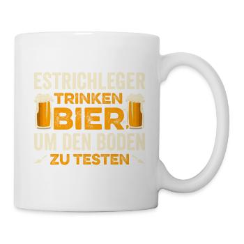 Estrich Legen Für Estrichleger Estrichbauer Handwe - Tasse - Weiß - Rechts