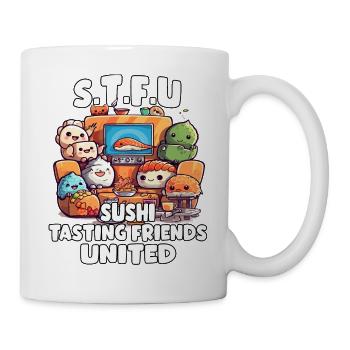 Sushi Otaku T-Shirt für Anime und Japan-Fans - Tasse - Weiß - Rechts