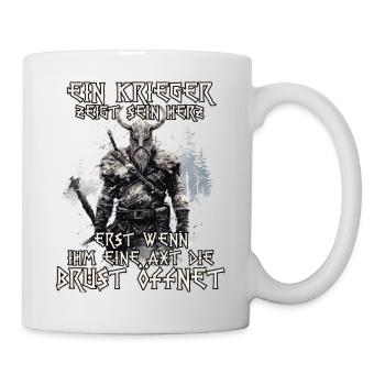 Nordische Mythologie Wikinger Shirt - Tasse - Weiß - Rechts