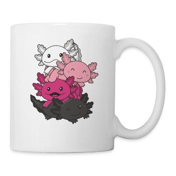 Transfem Flag Pride LGBTQ süßer Axolotl Stapel - Tasse - Weiß - Rechts