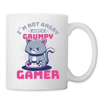 Gaming, Zocken, Videospiel, Grumpy Katze Gamer - Tasse - Weiß - Rechts