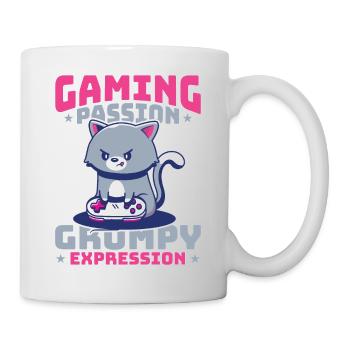Gaming, Zocken, Videospiel, Grumpy Katze Gamer - Tasse - Weiß - Rechts