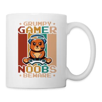 Gaming, Zocken, Videospiel, Grumpy Katze Gamer - Tasse - Weiß - Rechts