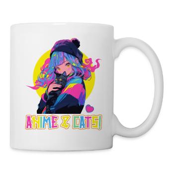 Anime and Cats Kawaii Girl Anime - Mug - white - Right