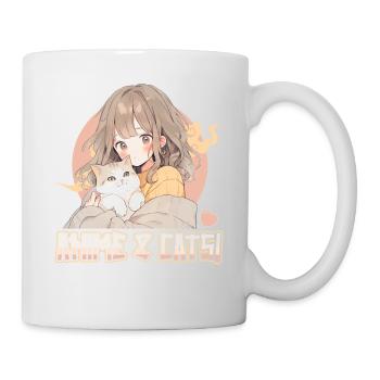Anime and Cats Kawaii Girl Anime - Mug - white - Right
