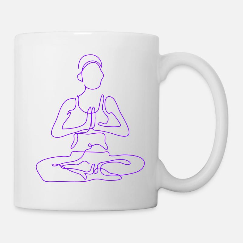 1 Yoga Padmasana oder Lotusblüte | 7. Violette Flamme - Tasse - Weiß