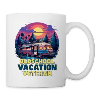 Sunset Synthwave: Retro Camping - Vacation Veteran - Mug - white - Right