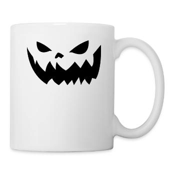 Süßes oder Saures? Gruseliger Kürbis für Halloween - Tasse - Weiß - Rechts