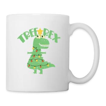 Tree Rex Dinosaur Christmas Pajamas Xmas - Mug - white - Right