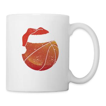 Basketball Christmas Ball Santa Claus Hat - Mug - white - Right