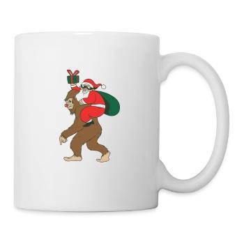 Weihnachtsmann Reiten Bigfoot Sasquatch Funny - Tasse - Weiß - Rechts