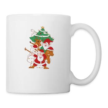 Dabbing Weihnachtsmann Elf Freunde Weihnachten - Tasse - Weiß - Rechts