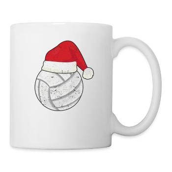 Volleyball Bal de Noël Chapeau du Père Noël - Mug blanc - blanc - Droite