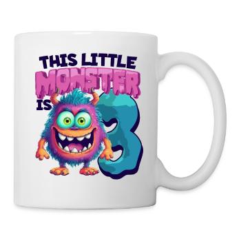Ce petit monstre a 3 - trois ans - 3. - Mug blanc - blanc - Droite