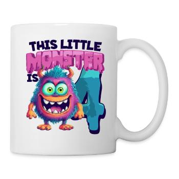 Dieses Kleine Monster Ist 4 - Vier Jahre - 4. - Tasse - Weiß - Rechts