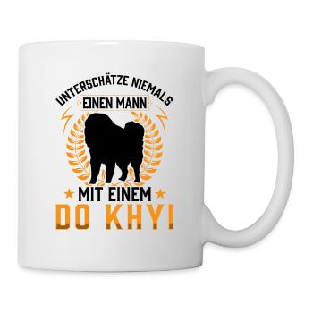 Mann mit Do Khyi Tibetanische Dogge - Tasse - Weiß - Rechts