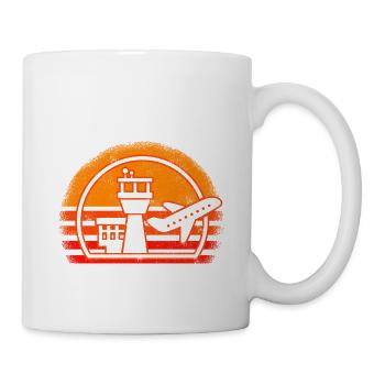 Luftraumkontrolle Für Fluglotsen Flugkontrolleur R - Tasse - Weiß - Rechts
