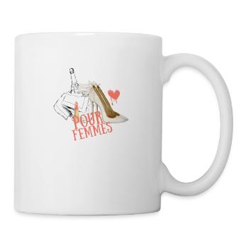 Pour Femmes, Für Damen, High Heels Lippenstift - Tasse - Weiß - Rechts