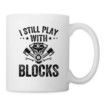 Mécanicien automobile - Je joue toujours avec des blocs - Mug blanc - blanc - Droite
