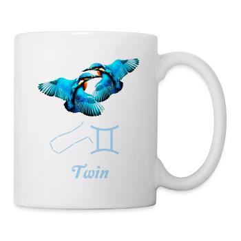 Zodiac sign Gemini, Kingfisher, Constellation - Mug - white - Right