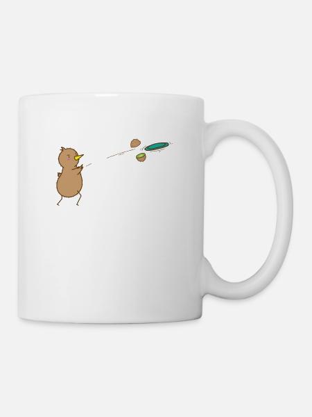 Kiwi plays Frisbee, bird and fruit - Mug - white